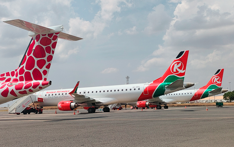 Kenya Airways has announced the suspension of flights to Kinshasa starting Tuesday over the detention of two employee