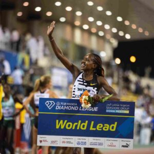 Kenya’s defending Olympic champion Faith Kipyegon