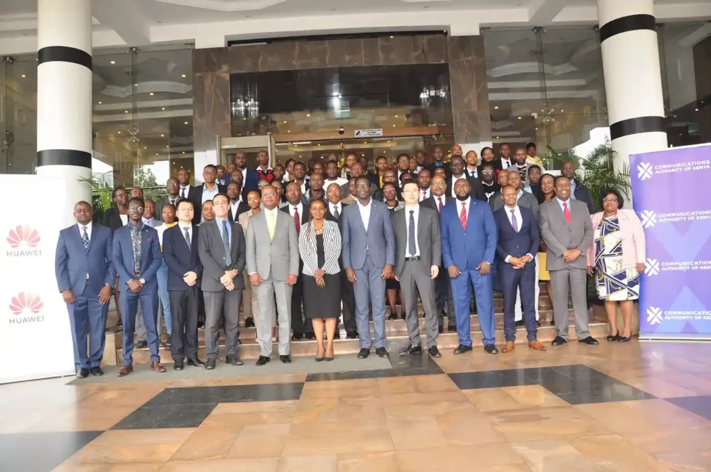 Communications Authority Director General Ezra Chiloba officiates the launch of the Cybersecurity BootCamp & Hackathon series 2023.