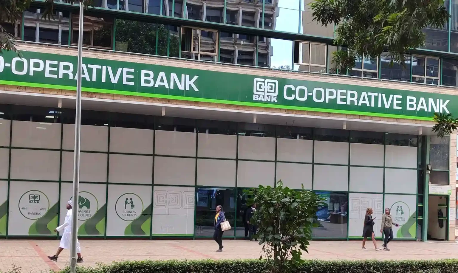 Co-op Bank Kenya branch in Nairobi. Co-operative Bank of Kenya reports a 5.2% increase in net profit for FY 2023, showcasing continued profitability.