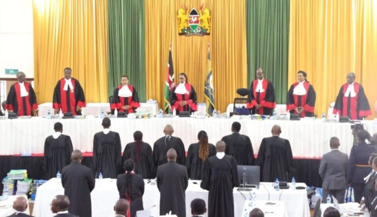 Supreme Court judges Isaac Lenaola, Smokin Wanjala, Philomena Mwilu, Martha Koome, Mohammed Ibrahim, Njoki Ndungu and William Ouko. photo/ Judiciary