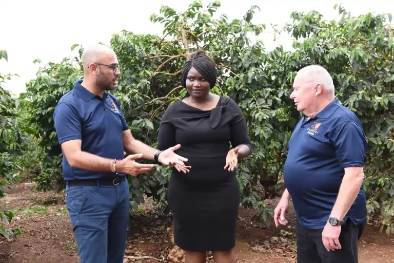 Superior Homes CEO Shiv Arora, Site Operations Manager Judy Maroko, and Managing Director Ian Henderson during the launch of Kofi Ridge, a Ksh. 30 billion modern and luxurious master-planned gated community in Ruiru, Kiambu County