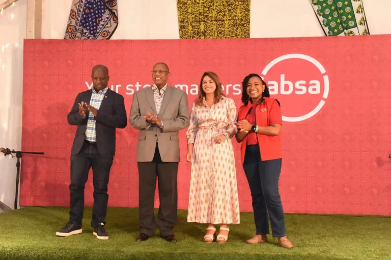 Absa Bank Kenya Managing Principal Corporate and Investment Banking James Agin, Board Chairman Charles Muchene, Director for Affluent Banking Seema de Souza and Head of Prestige Banking Magdalene Kaguri during the launch of Prestige Banking Offering.