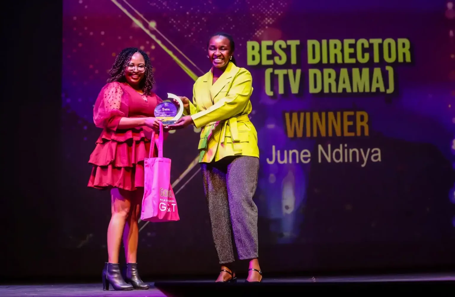 Zipporah Ndung’u, Senior Brand Manager at Gordon’s Kenya, presented the Best Director (TV Drama) Award, which was won by Jane Ndinya.