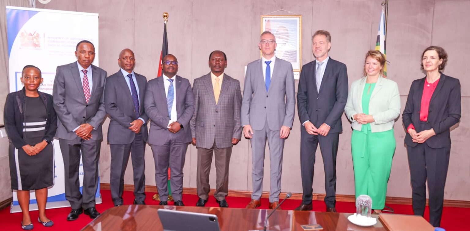Kenya and Germany strengthen collaboration in AI, BPO, and digital transformation as German Ambassador Sebastian Groth meets with Kenyan officials at the Ministry’s Nairobi headquarters. Explain AI collaboration details Explore digital transformation challenges Make caption more specific