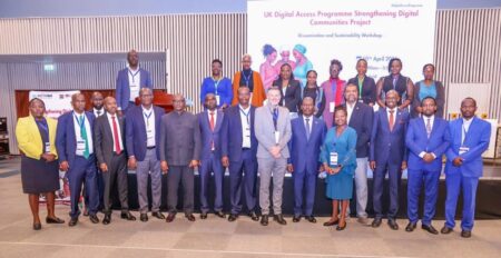 Participants in a group photo at the UK Digital Access Programme’s Strengthening Digital Communities initiative Dissemination and Sustainability Planning Workshop