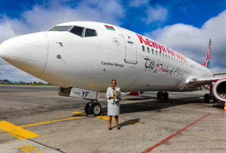 Kenya Airways honors Caroline Ndonga, Burundi Station Manager, by naming a new Boeing 737 after her.
