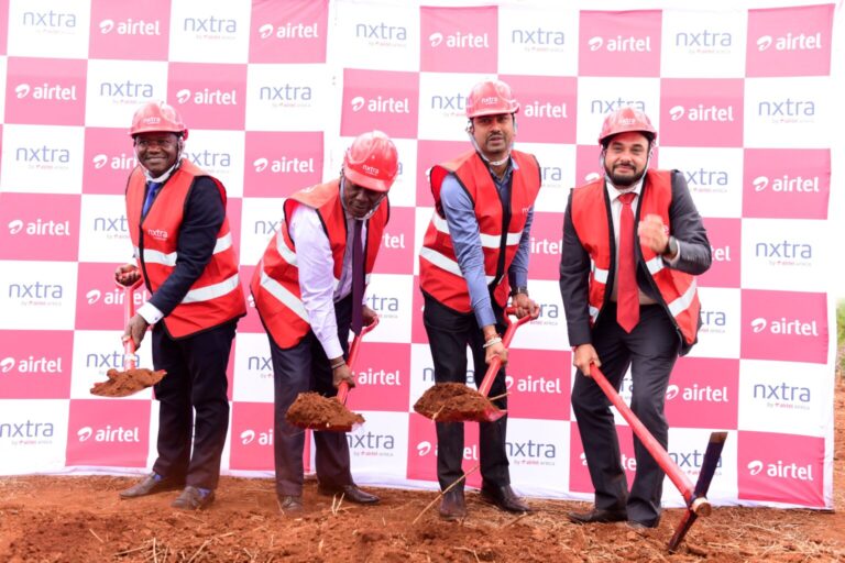 Executives from Airtel Kenya and government officials break ground at the future site of East Africa’s largest data centre in Tatu City, Nairobi.