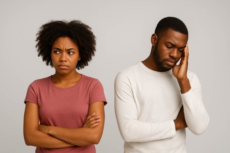 7 major reasons young couples break up so fast An AI-Generated image showing tension between a couple