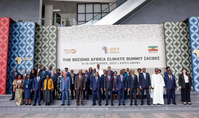 African leaders at Africa Climate Summit 2025 announcing Addis Ababa Declaration on climate finance and resilience
