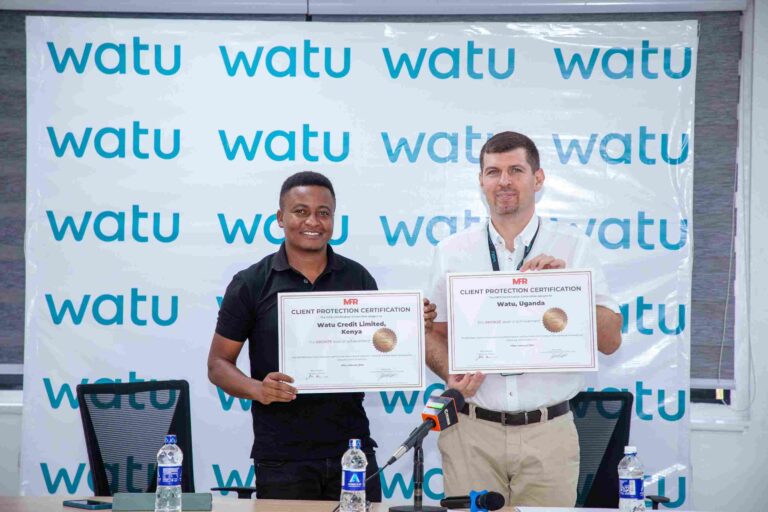 Watu Kenya and Uganda receive Bronze-level Client Protection Certification from MicroFinanza Rating, celebrating responsible finance and customer-first values.