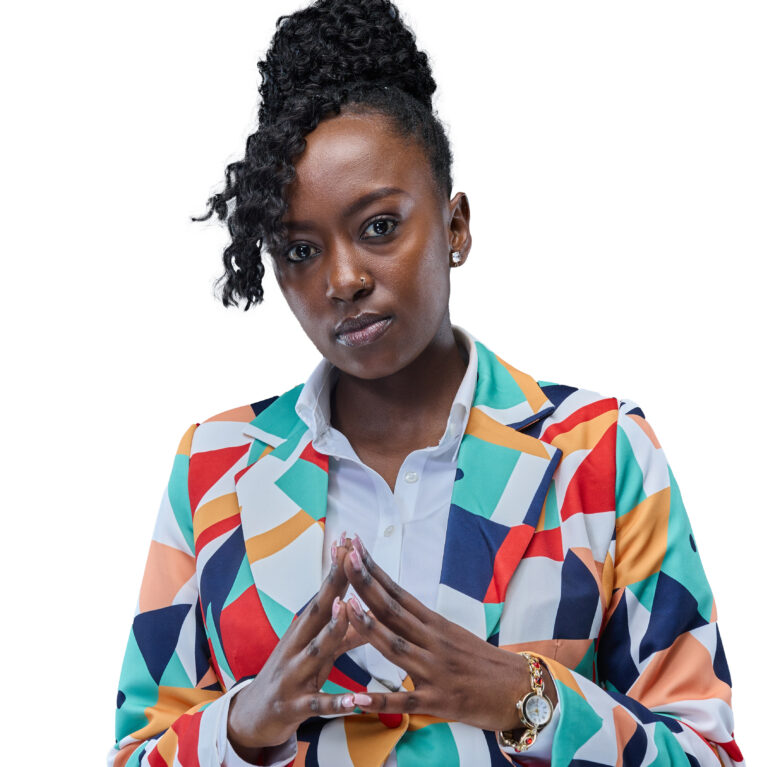 Ellah Maina smiling during an interview about Adam to Eve.