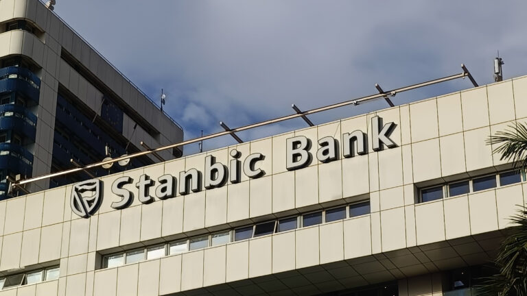 Stanbic Bank branch exterior showcasing modern design and brand signage