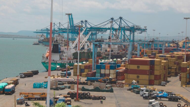 Aerial view of the Port of Mombasa, Kenya’s busiest seaport and gateway for East Africa’s trade.