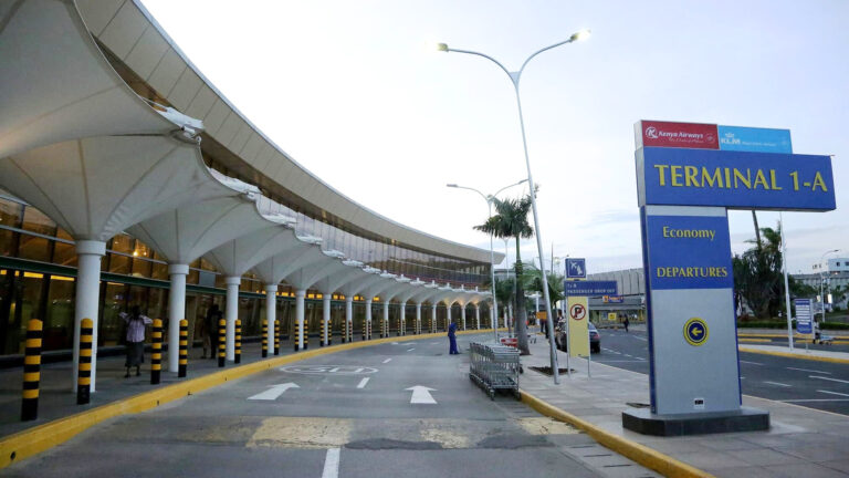 Aerial view of Jomo Kenyatta International Airport, Nairobi, Kenya.
