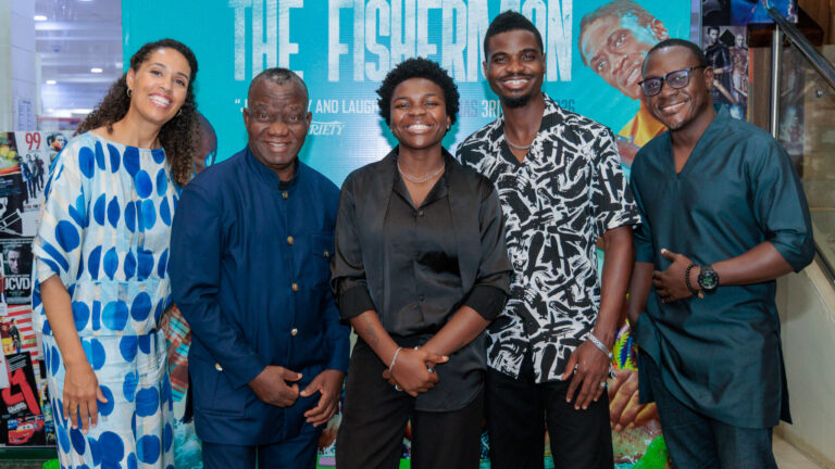 The Fisherman Opens in Kenya and Zambia on April 3 Writer and director Zoey Martinson, actors Ricky Adelayitar, Endurance Grand and William Lamptey, and producer Kofi Owusu-Afriyie at The Fisherman pre-screening in Nairobi.