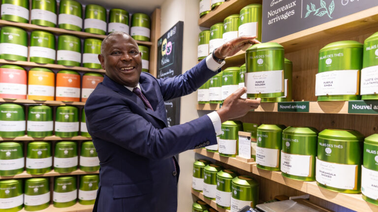 Equity Group Managing Director and CEO James Mwangi at the Kenya purple tea launch at Hôtel de Crillon, Paris, June 2026