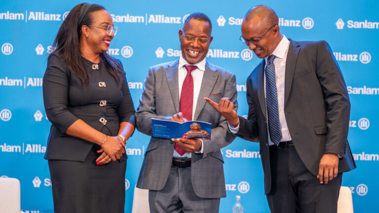 Jacqueline Karasha, Dr Nyamemba Patrick Tumbo and George Kuria at SanlamAllianz Kenya Proud Moments Initiative launch