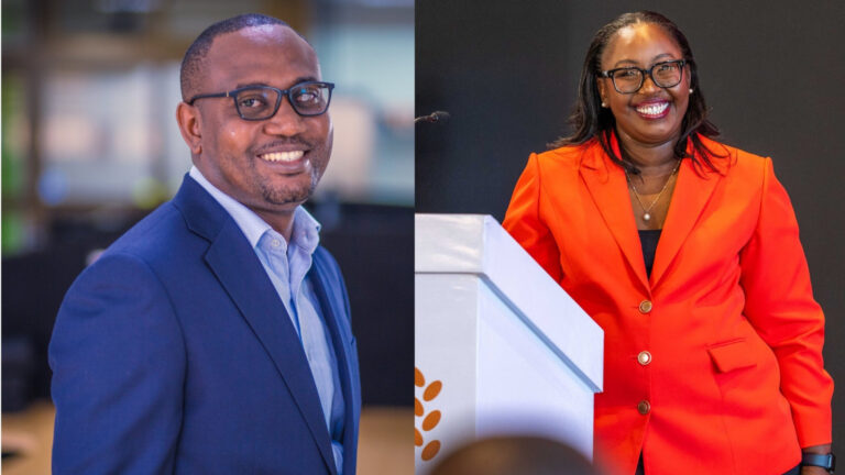 Justin Mollel, incoming EABL Group Chief Financial Officer and Executive Director, and Risper Ohaga, outgoing EABL CFO and incoming APA Apollo Group Chief Executive Officer, marking a leadership transition effective 1 July 2026.