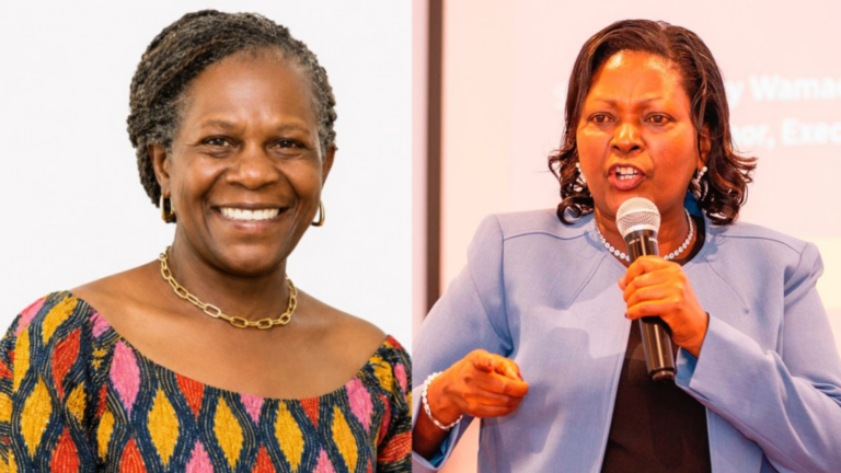 Catherine Musakali, new Kenya Airways director, and Mary Wamae, new Centum Investment director