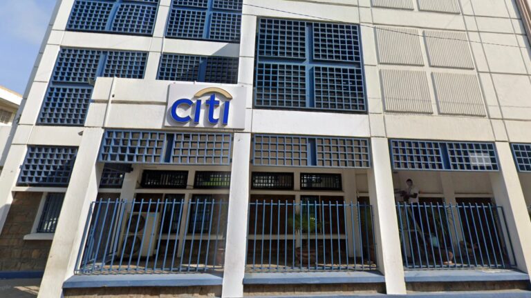 Exterior of Citibank House in Mombasa showing the Citi logo and building facade