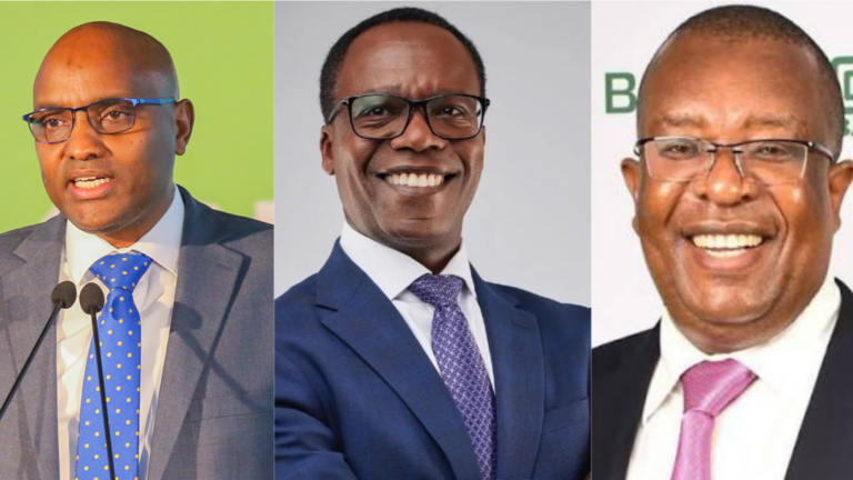 Paul Russo, John Gachora and Gideon Muriuki, the KCB, NCBA and Co-operative Bank CEOs charged by the DPP.