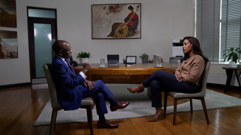 Safaricom CEO Peter Ndegwa speaking with CNN's Victoria Rubadiri on Profit Point