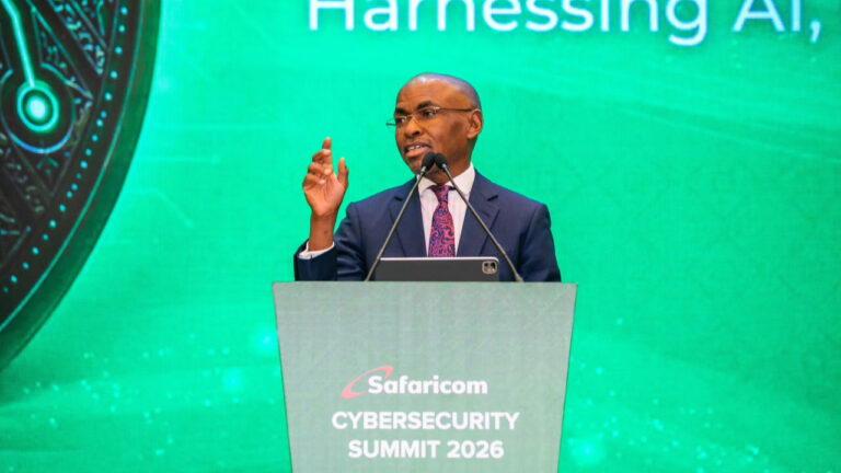 Safaricom and government commit to built in security and shared threat data Peter Ndegwa, Group CEO of Safaricom PLC, delivers the keynote at the Safaricom Cybersecurity Summit in Nairobi